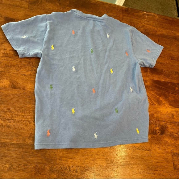 Polo Ralph Lauren Polo Pony Cotton Mesh Tee blue size large 14-16 - Picture 4 of 4